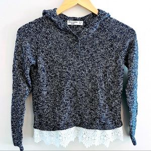 Abercrombie Kids Knit Sweater with Hoodie and Lace Detail 11/12